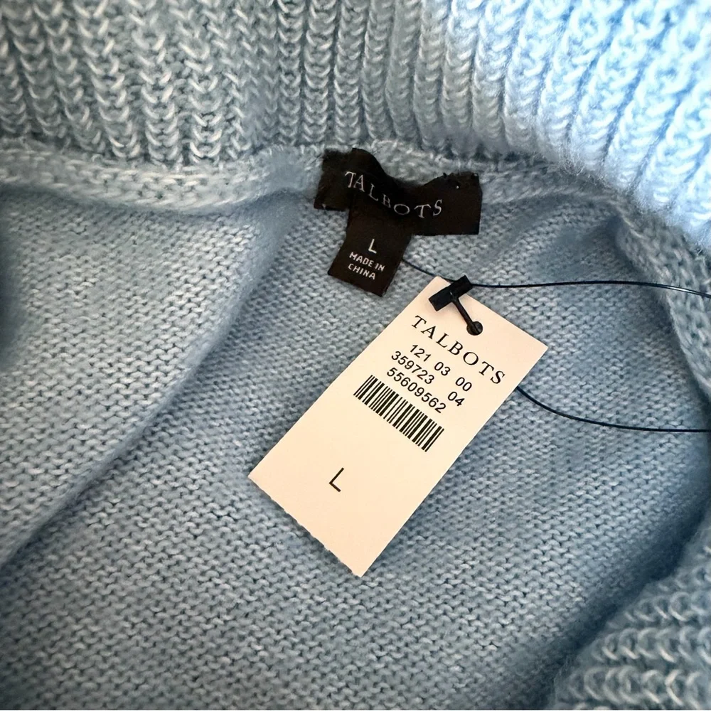 Talbots Sweater Breton Button Wide Collar Pullover - Picture 7 of 8